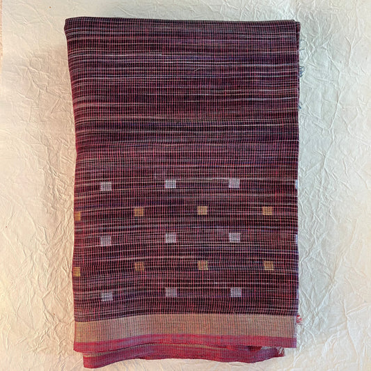 Pure Linen saree (PASTEL MAROON)